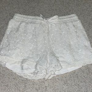 White floral shorts